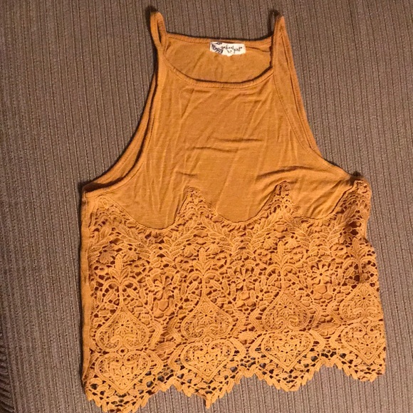 About A Girl Tops - Mustard crop top